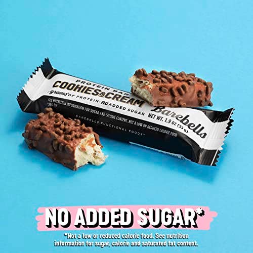Shop The King - Wholesale Snack Bar - Barebells Protein Bars Cookies & Cream - 12 Count, 1.9oz Bars - Protein Snacks with 20g of High Protein - Chocolate Protein Bar with 1g of Total Sugars - On The Go Protein Snack & Breakfast Bars