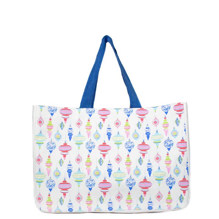 Whimsical Wonders Tote White/Multi 19.5x13.5x7 for wholesale by The Royal Standard