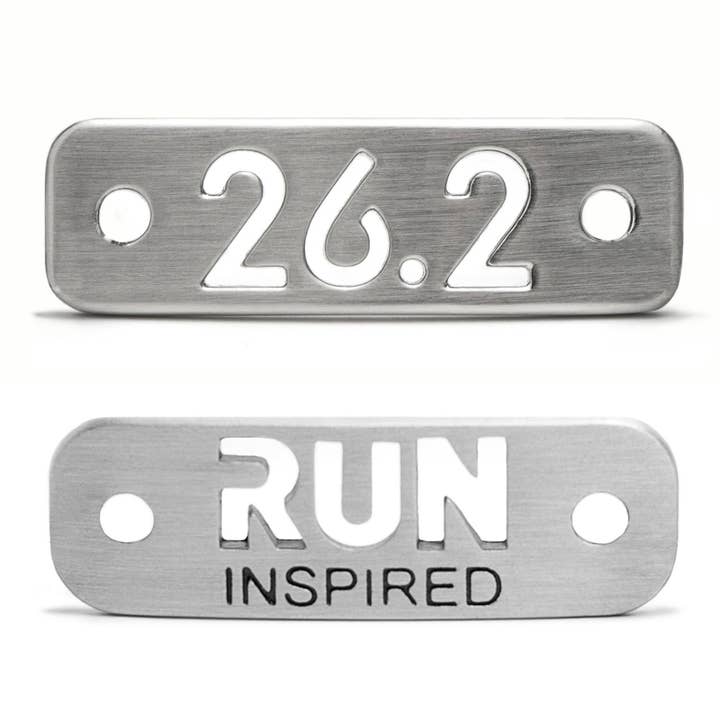 Ensemble d'étiquettes de chaussures RUN Inspired et 26.2 Marathon pour la vente par ATHLETE INSPIRED, Inc.
