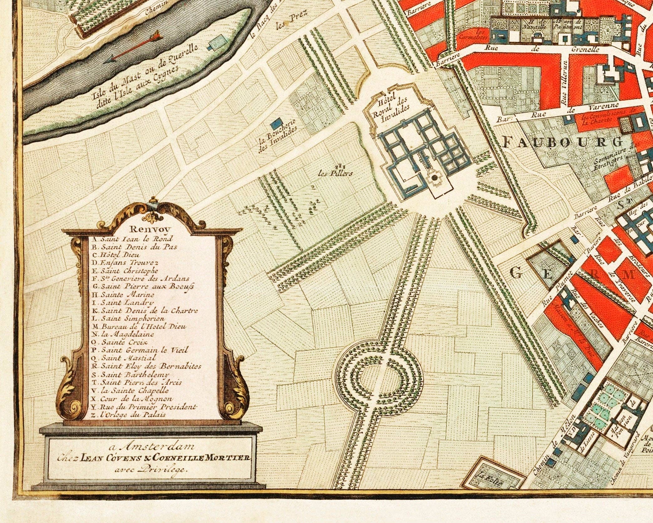 Rock Paper Scissors Wall Art - Wholesale Map - Antique Map of Paris, France5