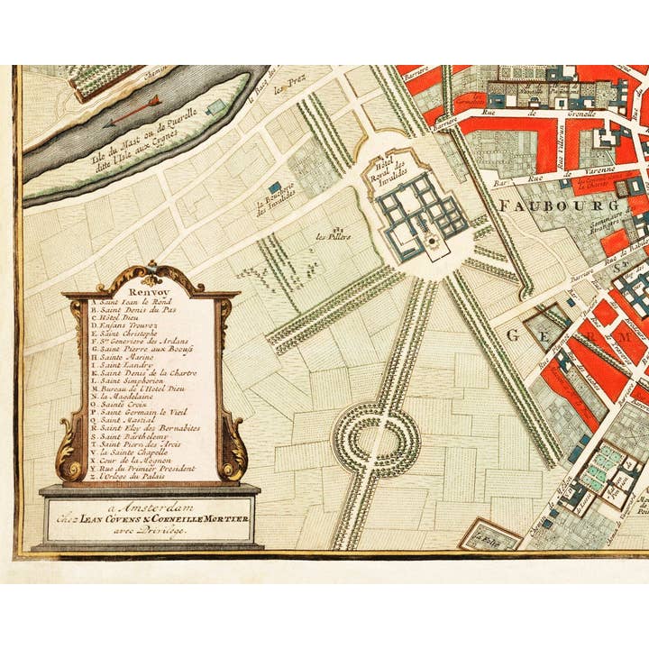 Rock Paper Scissors Wall Art - Wholesale Map - Antique Map of Paris, France5