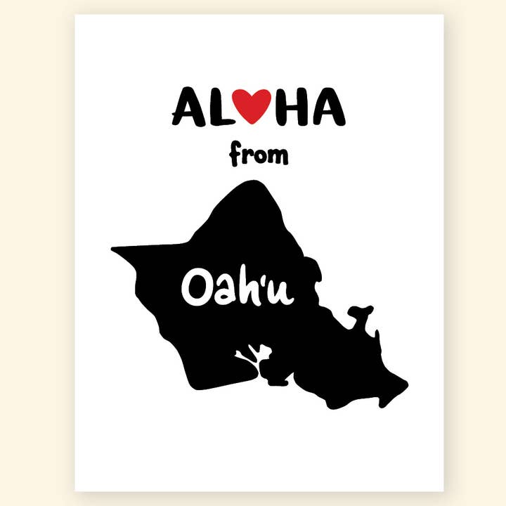 'ALOHA from O'ahu' Greeting Card for wholesale by Studio G