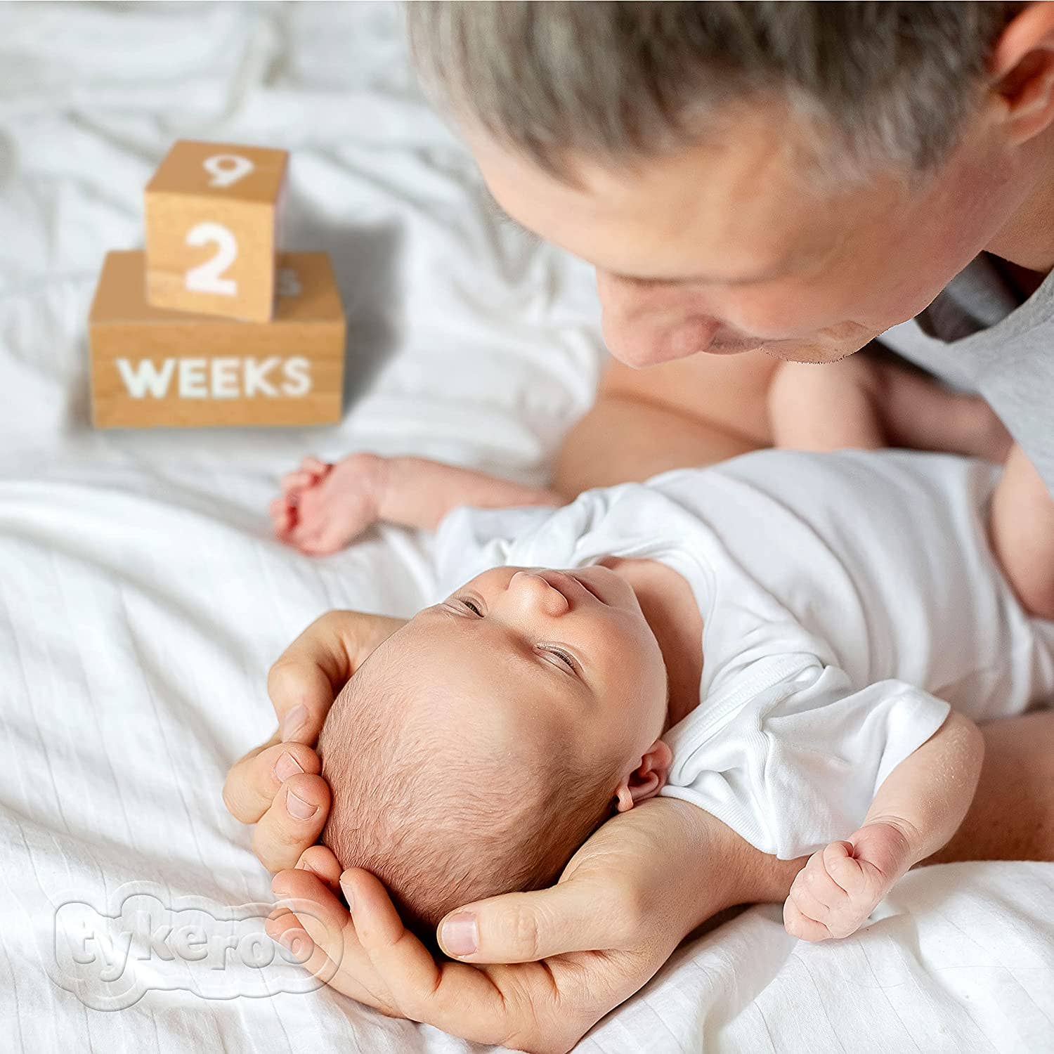 Tykeroo - Venta al por mayor Recordatorios de desarrollo/artísticos - Niños y bebés - Bloques Baby Milestone, madera natural, calidad de reliquia6