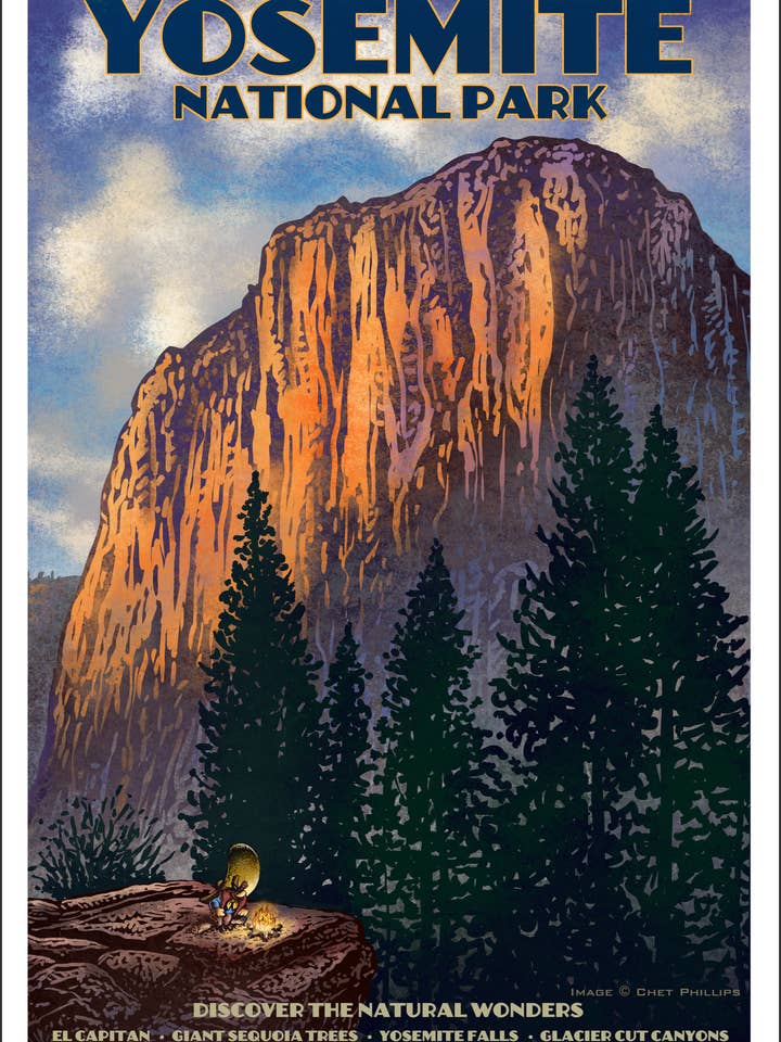 Yosemite National Park Travel 13" x 19" print for wholesale by ChetArt