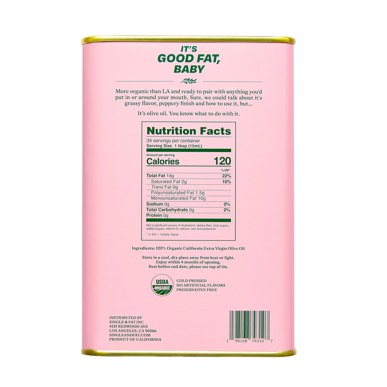 Single & Fat - Wholesale Olive Oil - California Organic Extra Virgin Olive Oil1