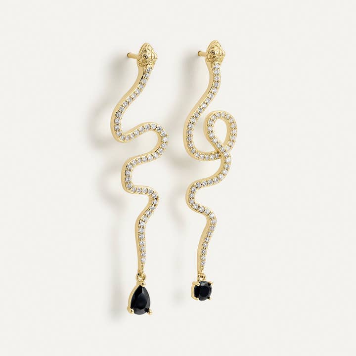 PITHÓN NOIRE ASYMMETRICAL EARRINGS for wholesale by EarCandy Jewelry