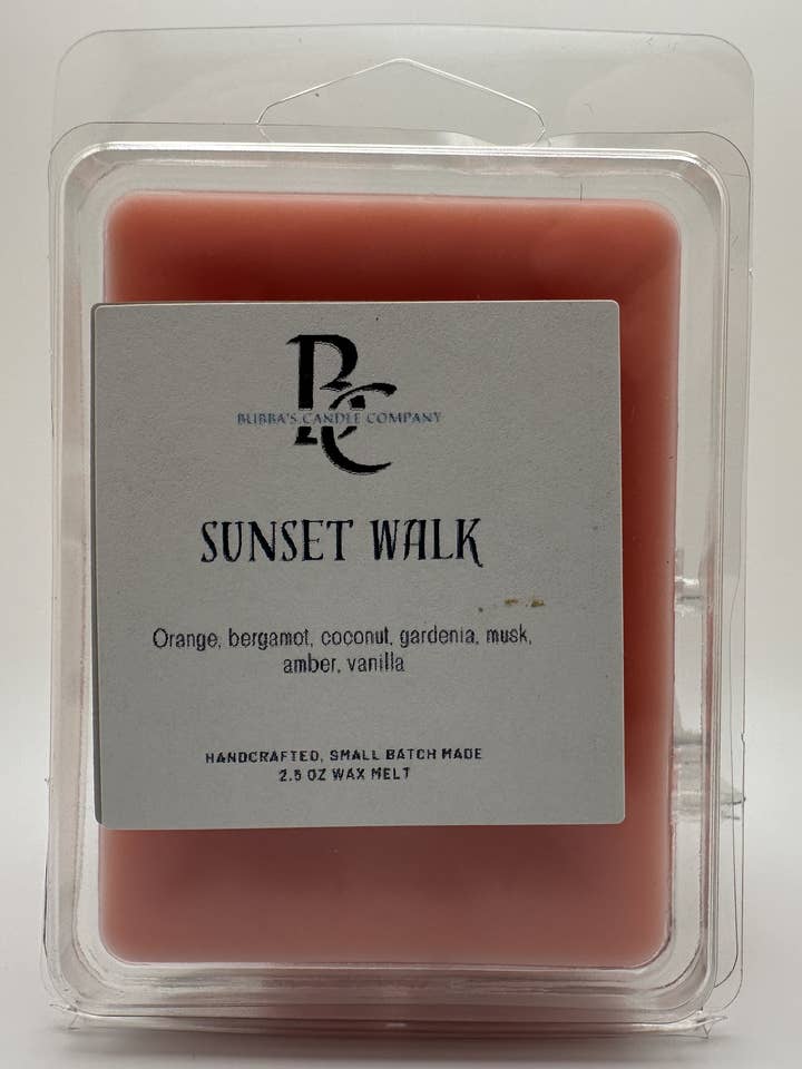 Derretimento de cera artesanal Sunset Walk 2,5oz por atacado de Bubba's Candle Company