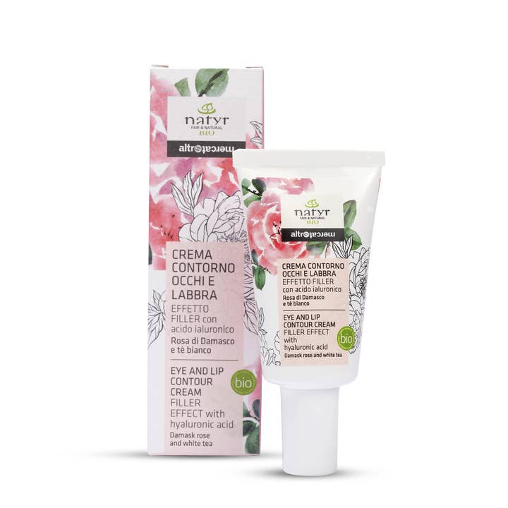 Ögon- och läppkontur-Damaskusros & Vitt te-Ekologisk-30 ml för wholesale av Altromercato