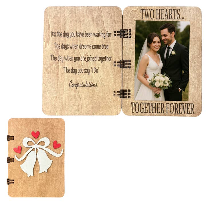 Wedding Wooden Greeting Card 4x6 Picture Frame 5.9x8.9" for wholesale by Wooden Nose Gift Shop