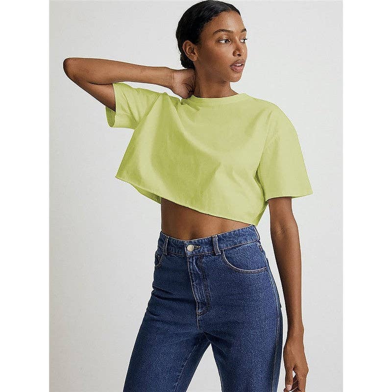 Sheer Trend - Wholesale Athletic Top - Women's - Cotton Round Neck Short Sleeve Women's Sports T-Shirt4