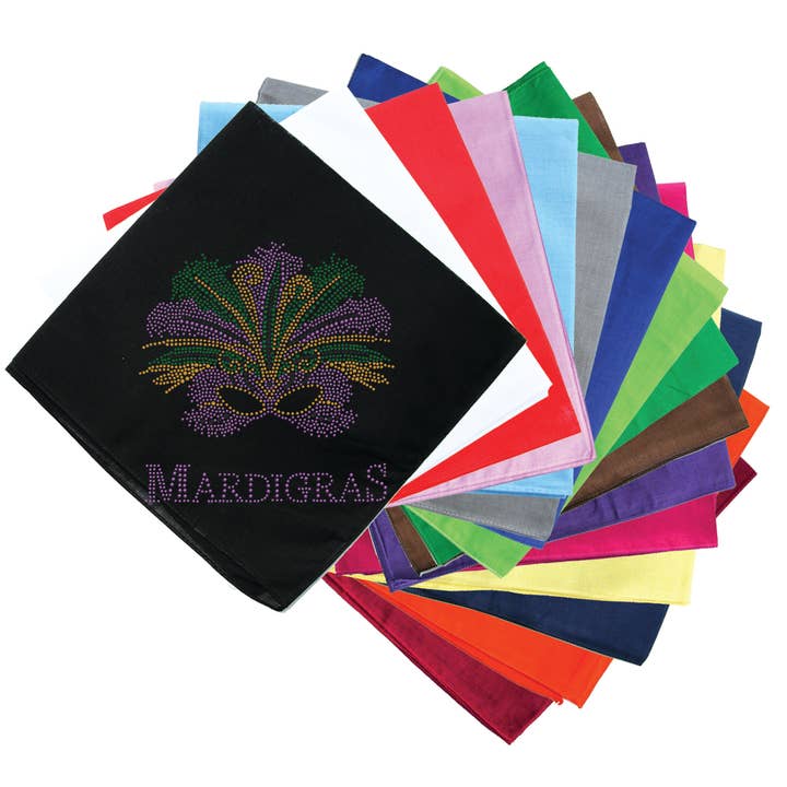 Madi Gras With Mask Bandanna for wholesale by Dog in the Closet