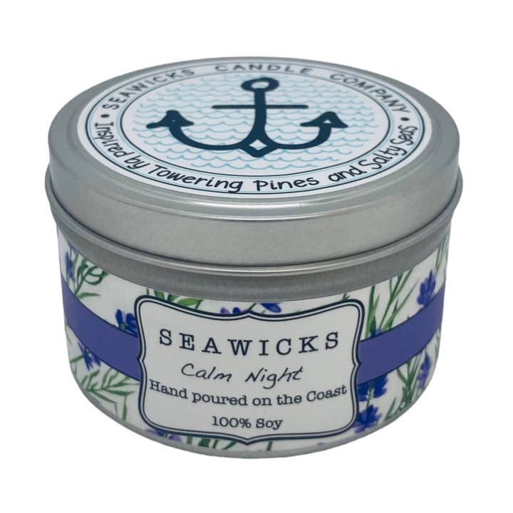 Groot reisblik Kalme nacht 100% soja voor wholesale door Seawicks Candle Company