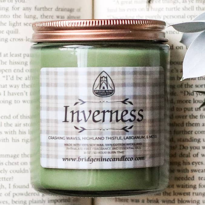 Inverness - Outlander Inspired Soy Candle for wholesale by Bridge Nine Candle Co.
