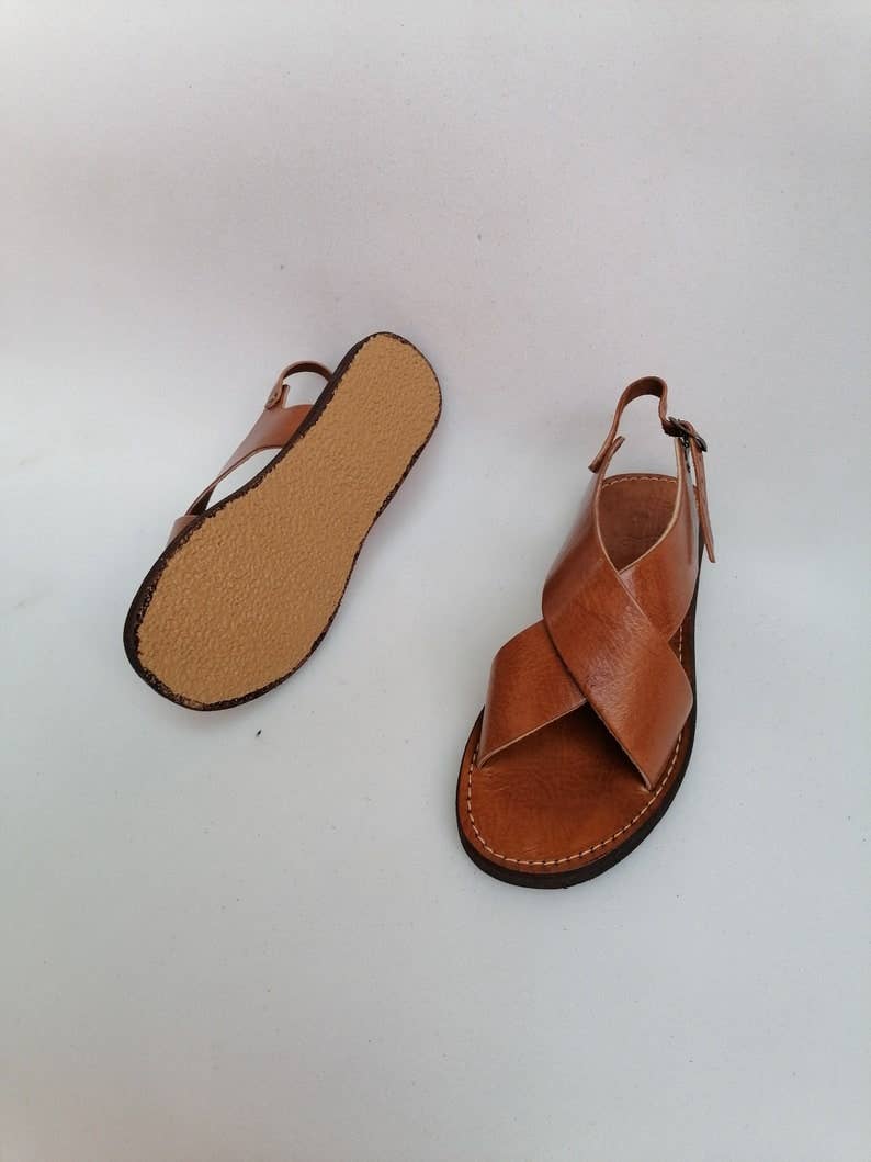 HandmadeBestSeller - Wholesale Sandals - Women's - Handcrafted Leather Cross Strap Sandals – Elegant & Durable5