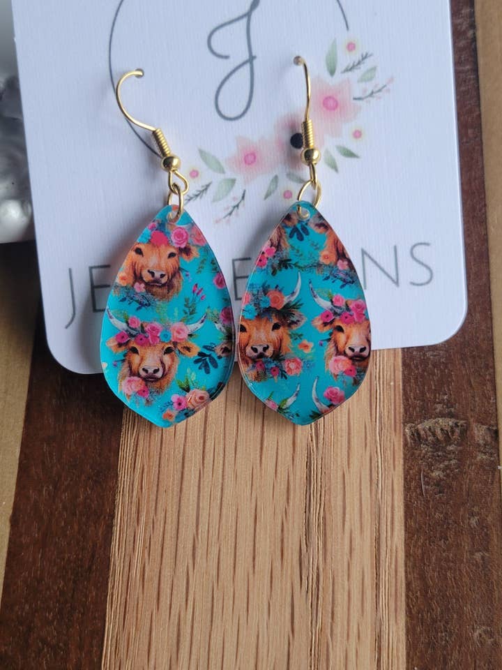 Highland Cow Earrings for wholesale by JEMdesigns