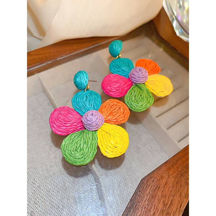 Colorful Flower Shape Drop Earrings for wholesale on Faire