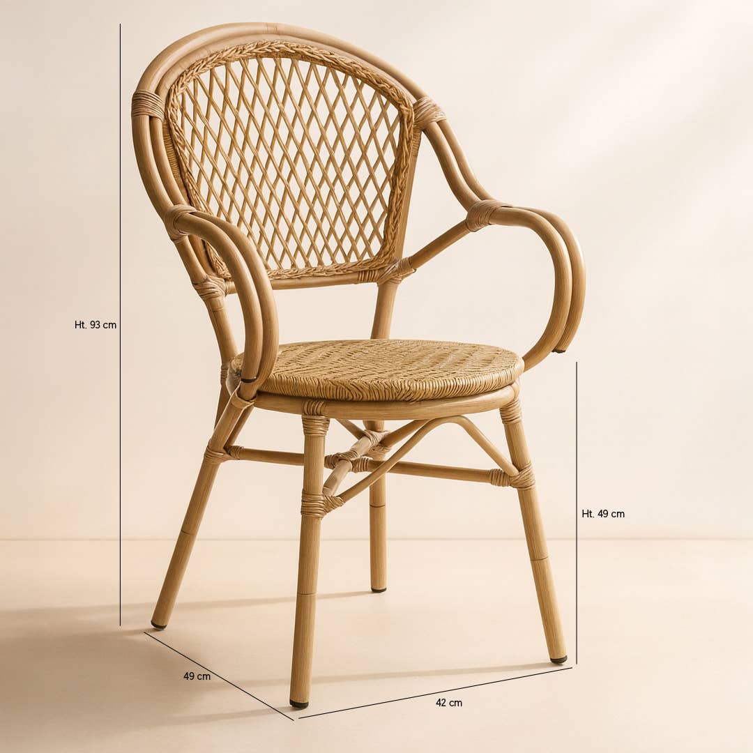 Now's Home - Vendita all'ingrosso Sedie - SET 2 SEDIE DA TAVOLO IN RATTAN SINTETICO NATURALE CAPRI4