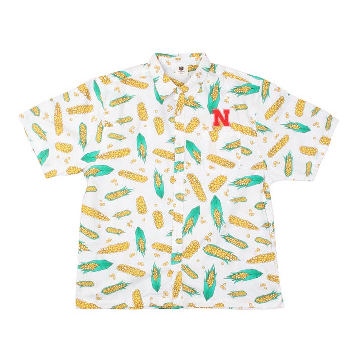 Wes and Willy - Wholesale Button Down Shirt - Men's - Nebraska Huskers Men's Corn Cob Shirt