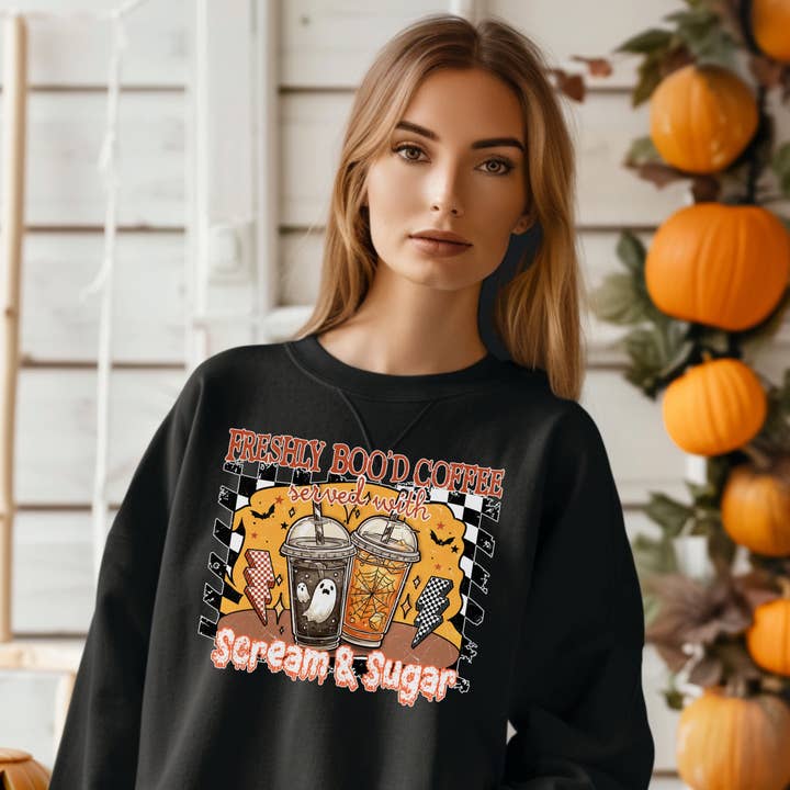 Scream & Sugar Halloween Sweatshirt for wholesale by JAC Wholesale