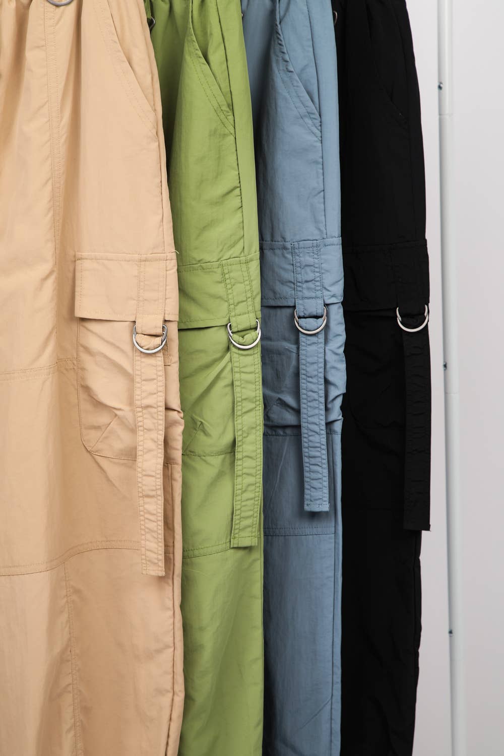 VERY J – Calças - Mulher por atacado – NP70377-Calças Cargo de Tecido Sólido de Cintura Elástica17