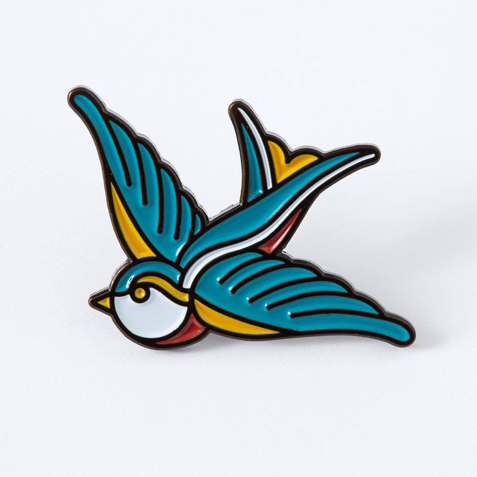 Punky Pins – wholesale Lapel pin/button – Swallow Tattoo Inspired Enamel Pin1