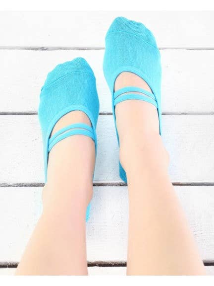 ENNA MODA – wholesale Socks – Women's – Special Edition Non-Slip Soled Pilates and Yoga Socks - Turq