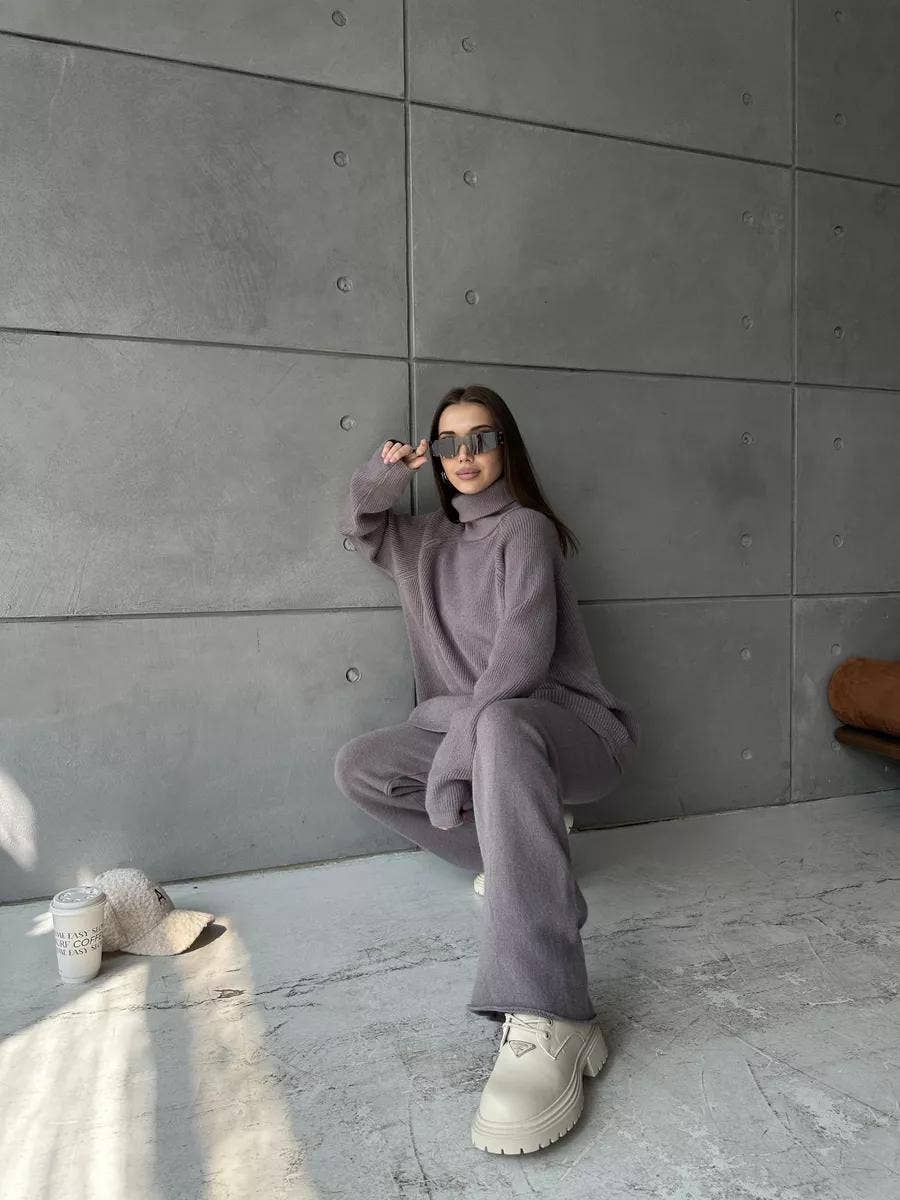 Marayn - Wholesale Top & Pant Set (NOT Loungewear) - Women's - Chic Knit Set Modern European Style for Fall32