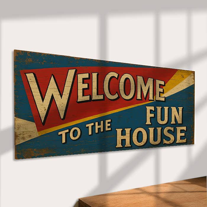 The British Metal Signs Company - Wholesale Sign - Welcome to the Fun House Retro Carnival Metal Sign Circus1