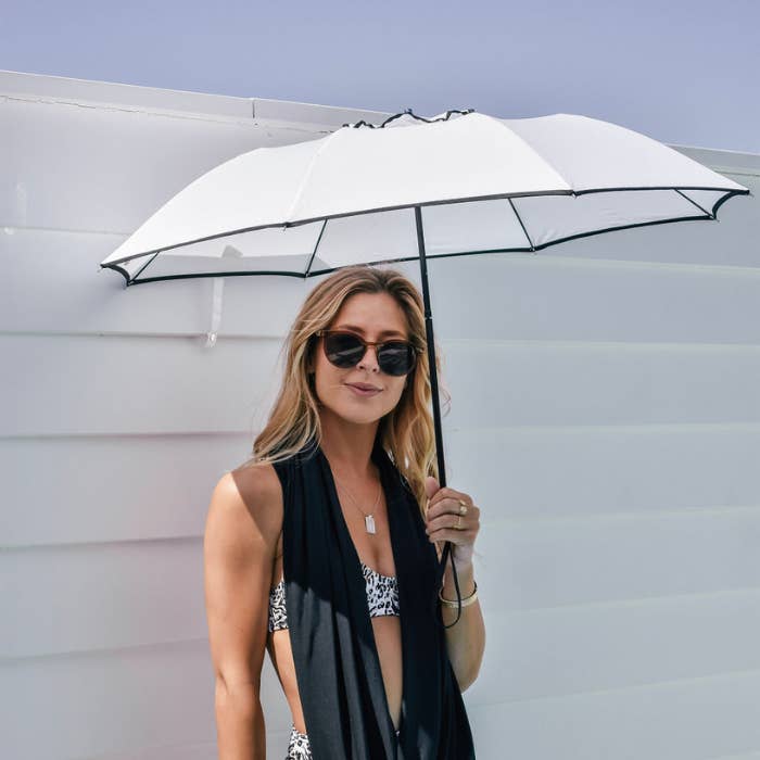 Sun Bella - Wholesale Umbrella – Women's - UPF50+ Compact Cosmopolitan UV Sun Umbrella - White with black trim18