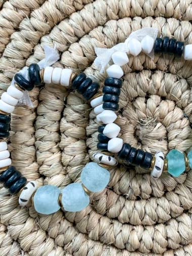Sea Glass Bead Bracelet for wholesale by Nina’s Attic