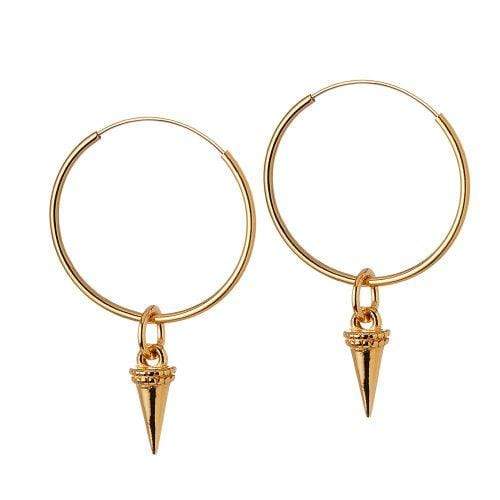 Guldpläterade Hoop-örhängen med Horn 22 MM för wholesale av Juulry