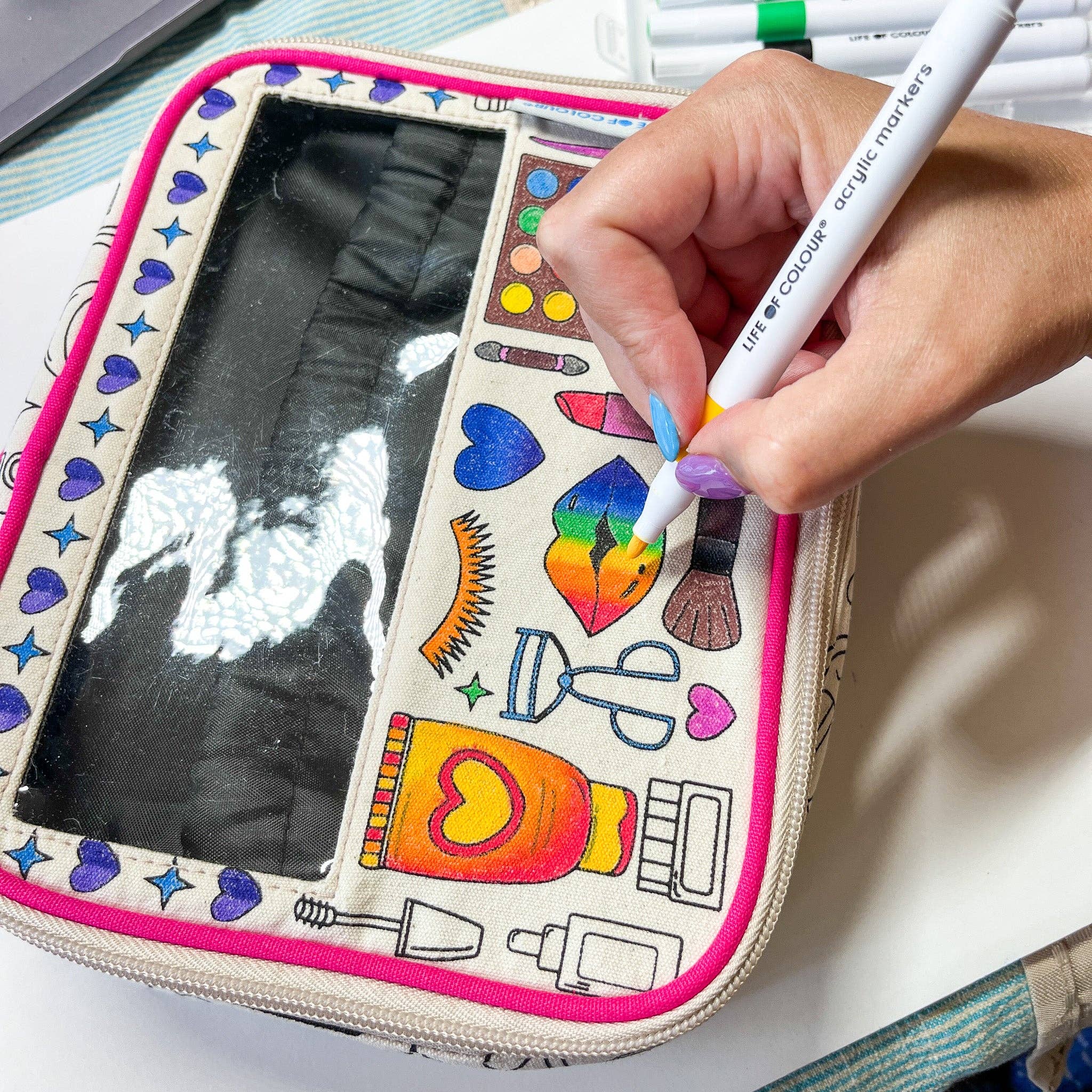 Life of Colour - Wholesale DIY Craft Kit - DIY Doodle Beauty Bag Kit4