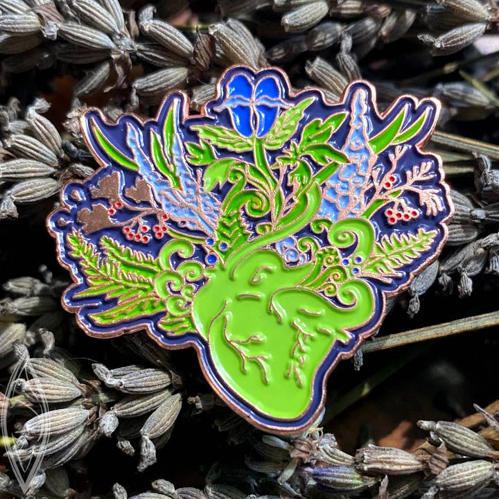 Heart Garden art pin for wholesale by Annie Kyla Bennett Art