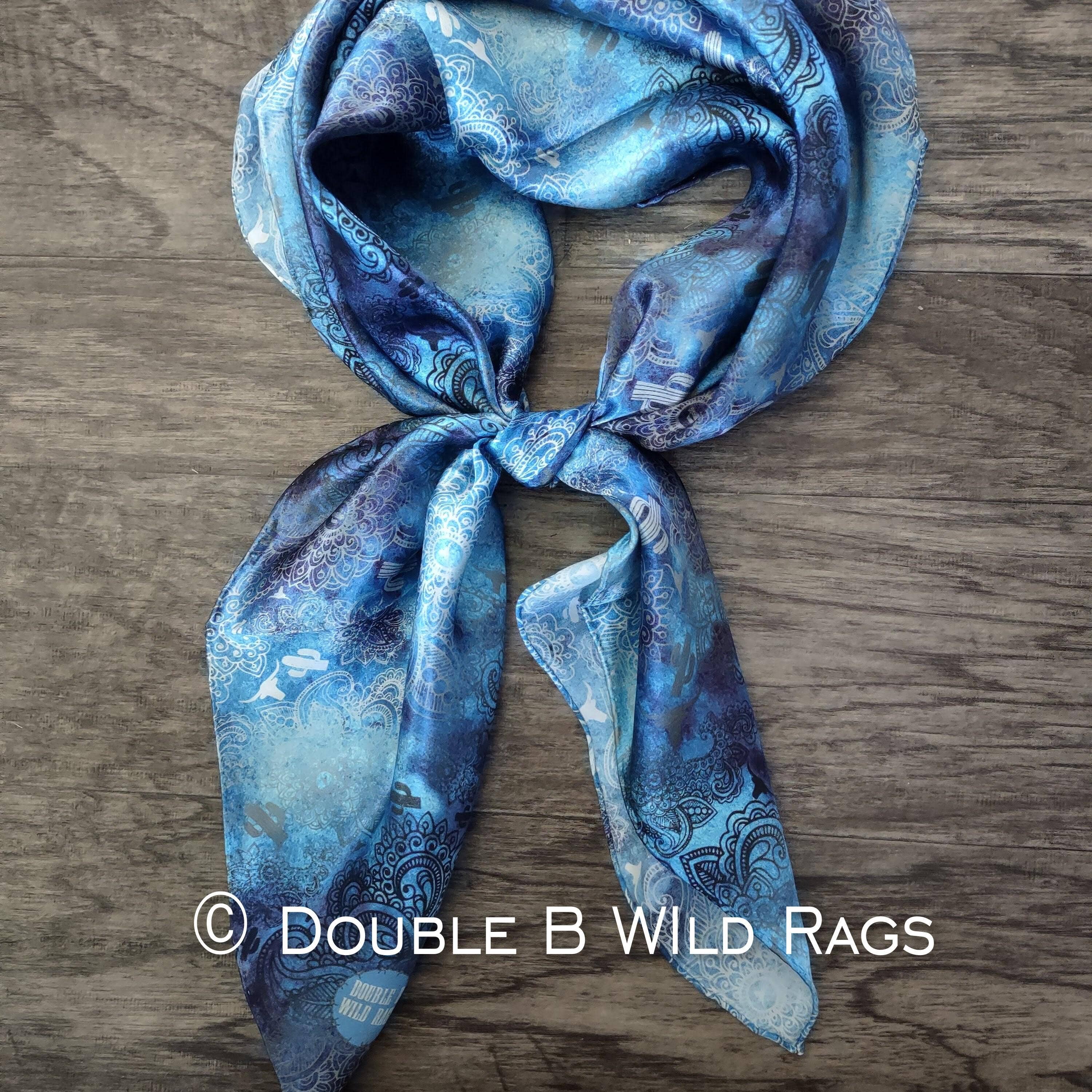 Double B Wild Rags - Wholesale Scarf - Women's - Wild Rag 100% SILK Western Paisley Sky Cowboy Western Neck Scarf Bandanna by Double B Wild Rags1