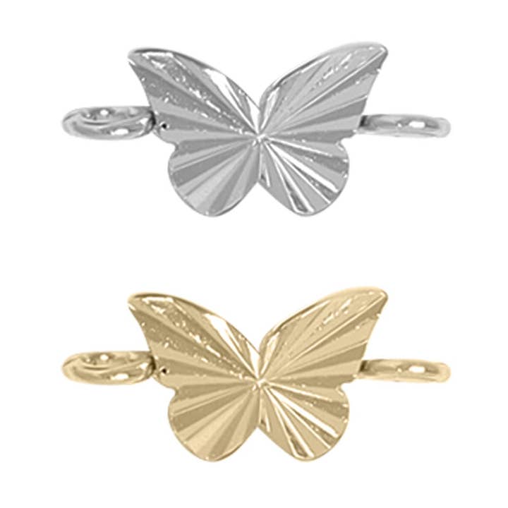 Conector de plata de ley 925 con forma de mariposa Sunburst para venta al por mayor de WJW