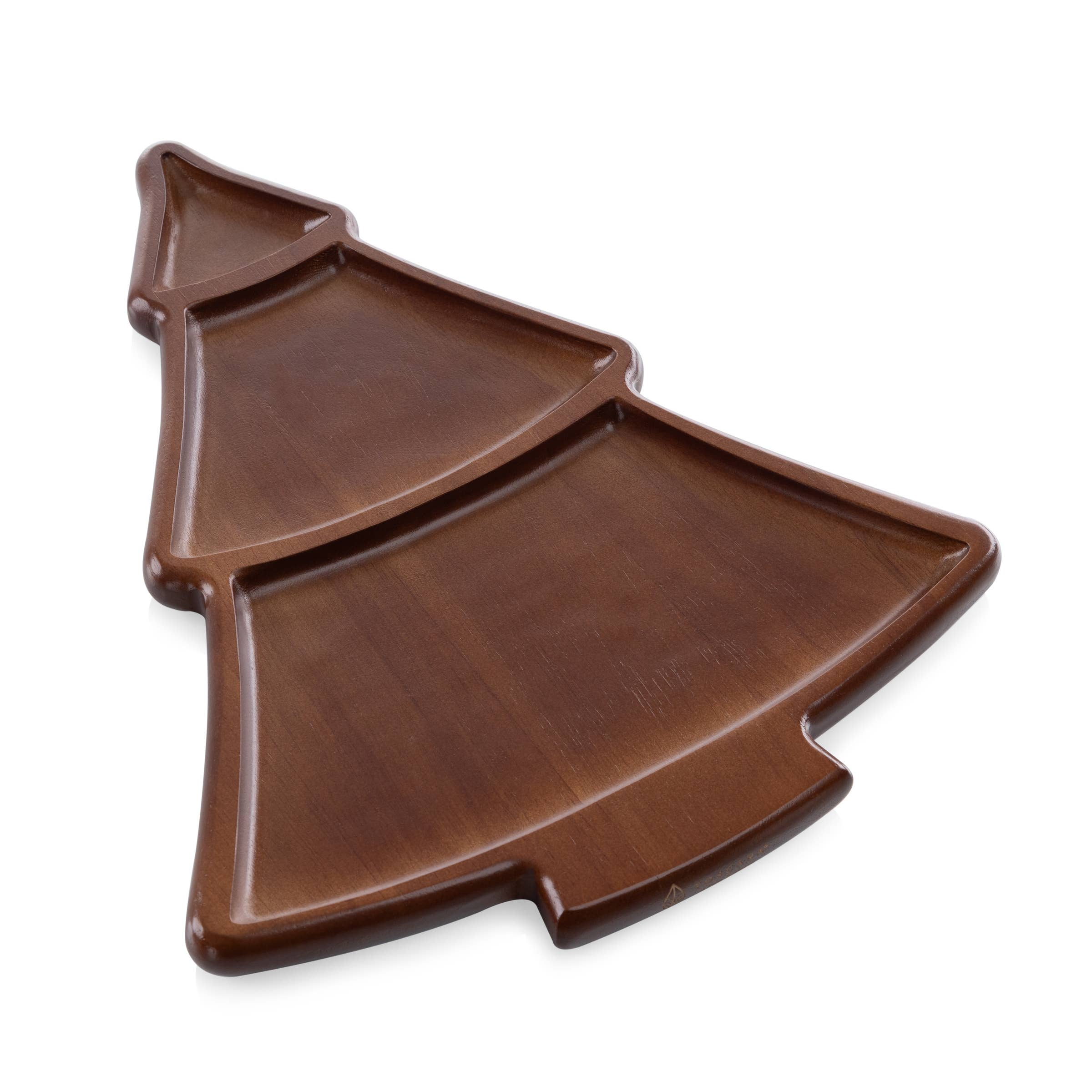 Stained Parawood Christmas Tree Reversible Serving Tray - Charcuterie Board for wholesale on Faire1
