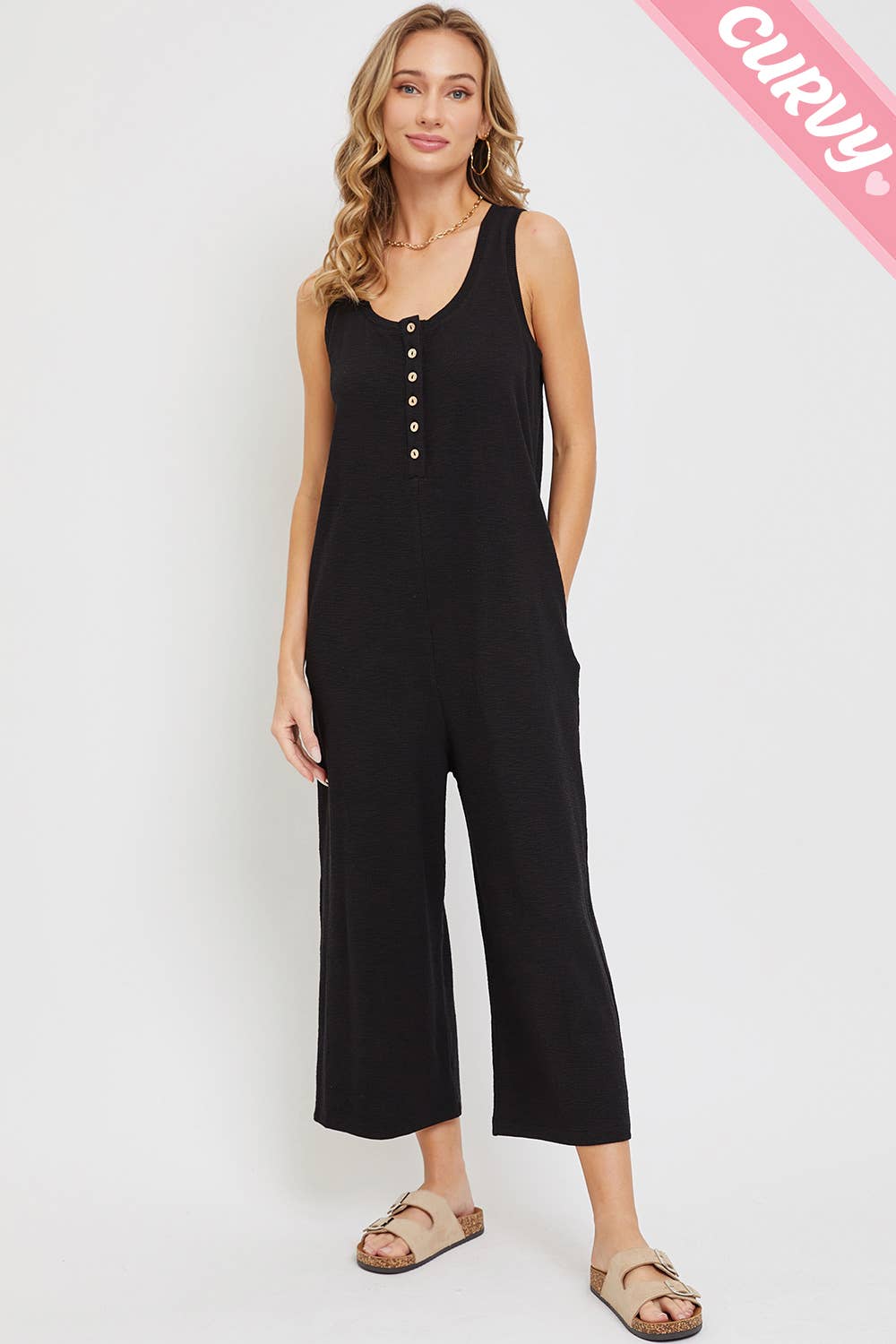 Sweet Lovely by Jen - Wholesale Jumpsuit - Women's - PLUS SIZE DAILY RELAXED BUTTON DOWN JUMPSUIT20