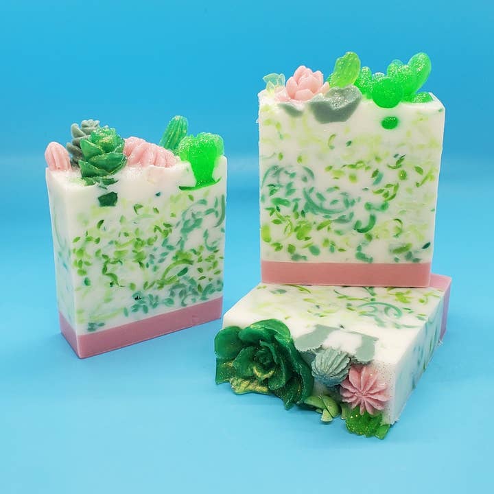 "Succulent Garden" Handcrafted Soap for wholesale by Allini Handcrafted Soap