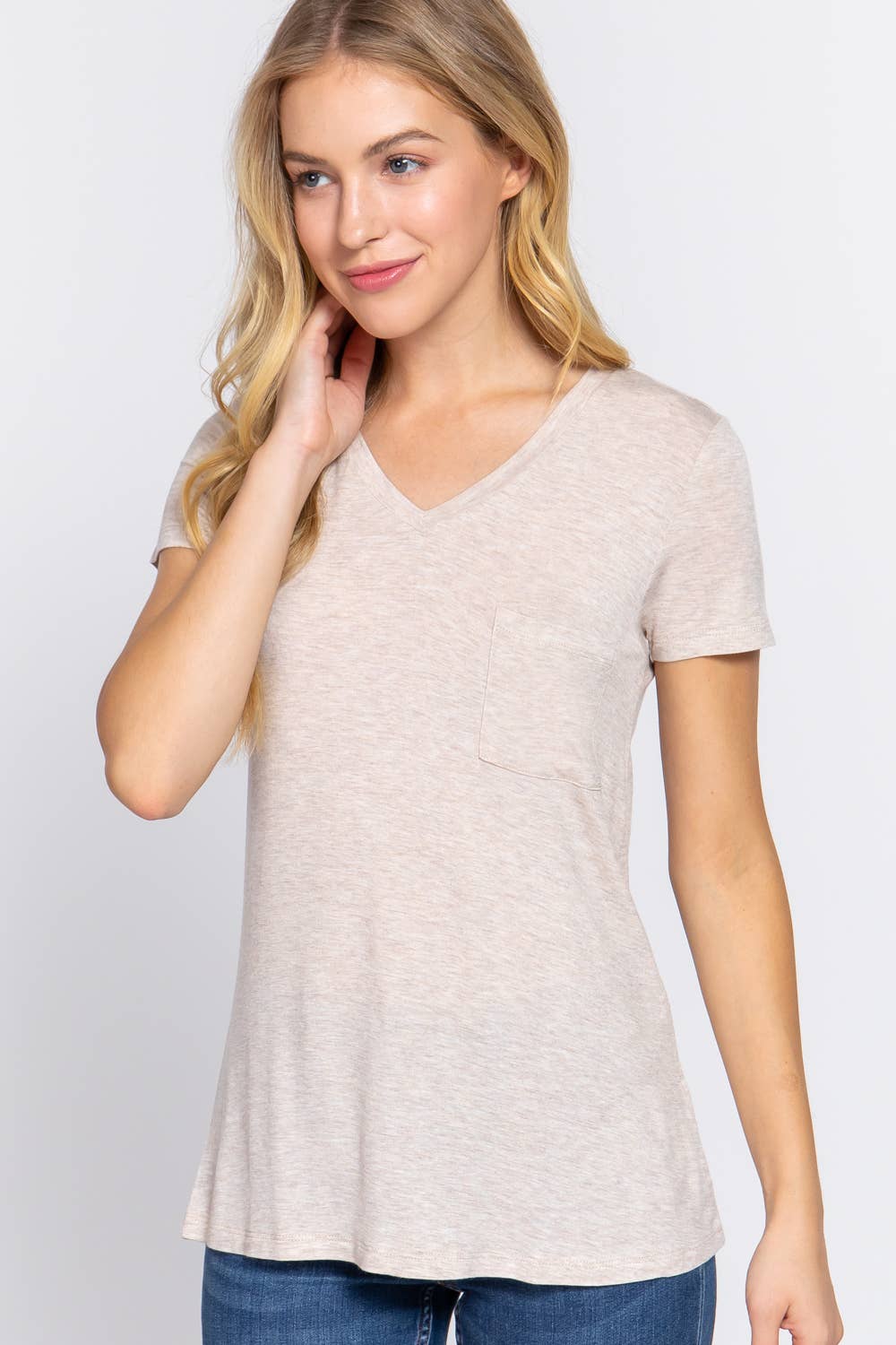 Active Basic | Active USA – Großhandel T-Shirt – Damen – Kurzärmliges Top mit V-Ausschnitt und Tasche30