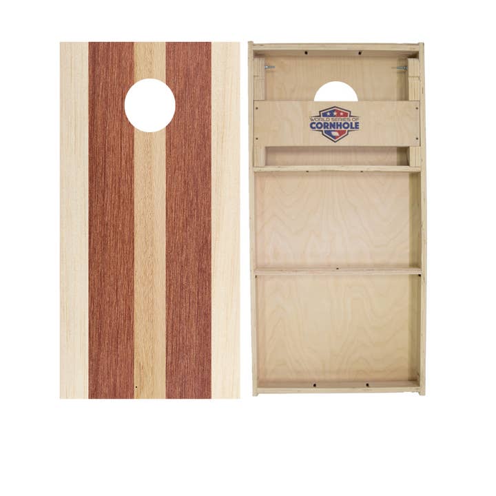 Skip's Garage - Wholesale Cornhole - Striped Woody Cornhole Boards - WSOC Runway Series