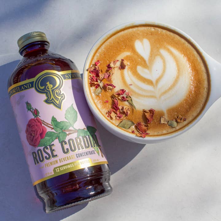 Portland Syrups - Wholesale Cocktail Mix/Syrup - Rose Cordial Syrup 3.4oz - cocktail / mocktail drink mixer