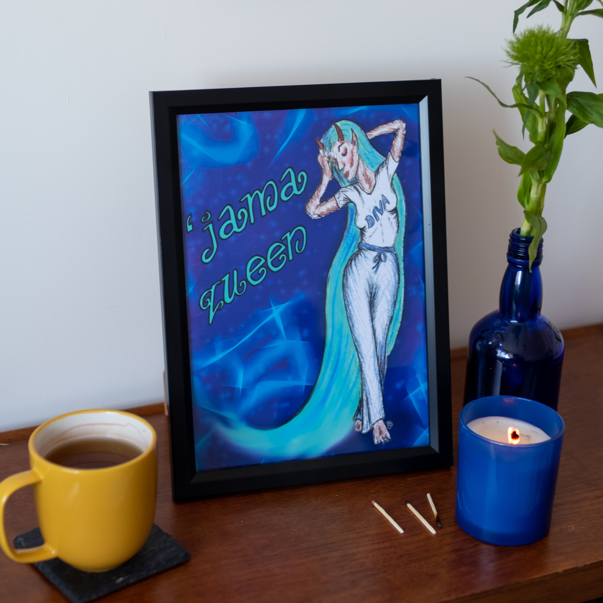 Hannah Kate Makes - Wholesale Art Print - The 'Jama Queen Art Print - Pyjama Princess - A5 Unframed5