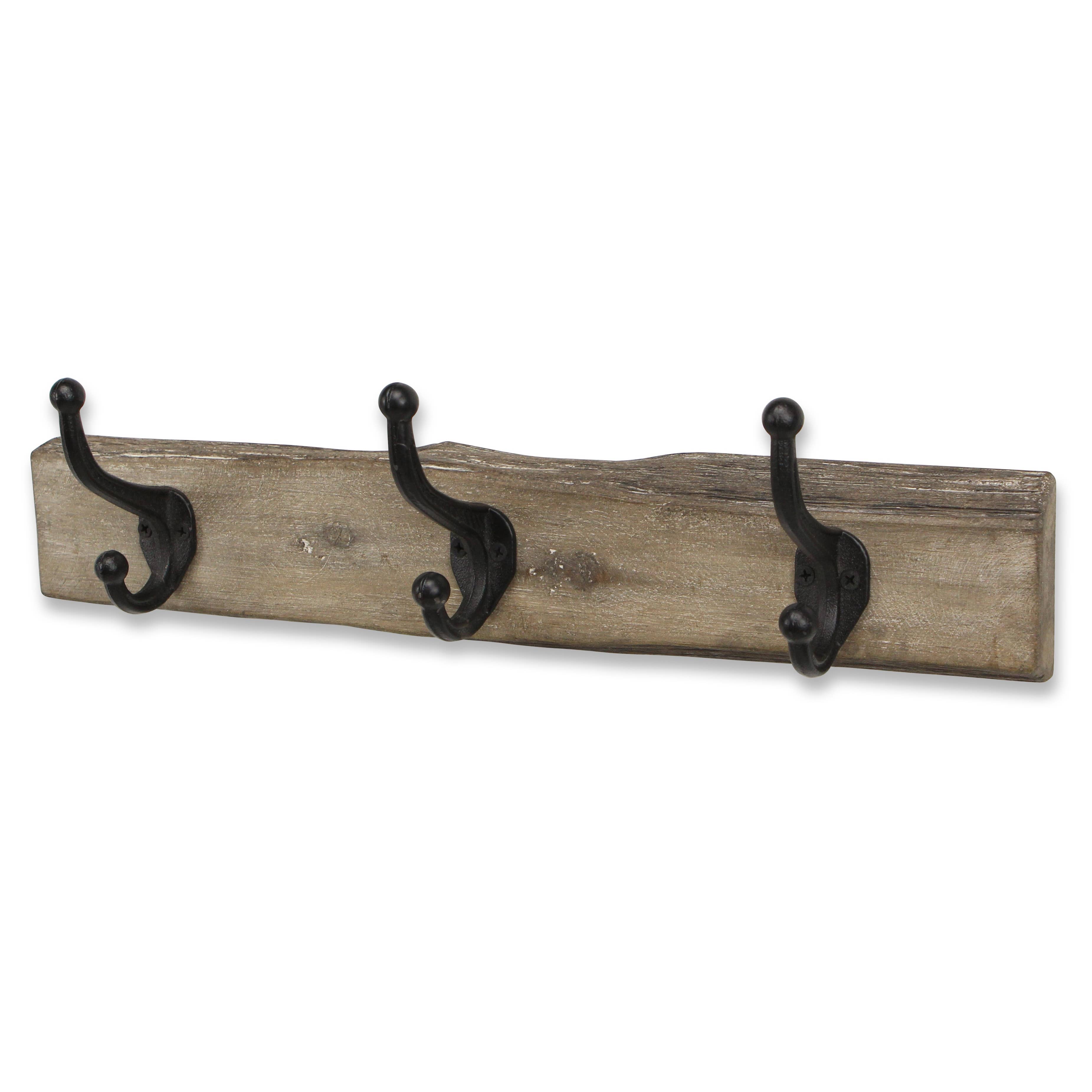 Cheungs Home Decor - Vente Crochets muraux - Organiseur mural à 3 crochets Gladys Rustic Wood3