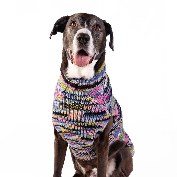 Purple Woodstick Cable Dog Sweater for wholesale by CHILLY DOG LLC
