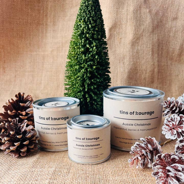 Kourage & co - Wholesale Jar/filled candle - Aussie Christmas Soy Wax Candle4