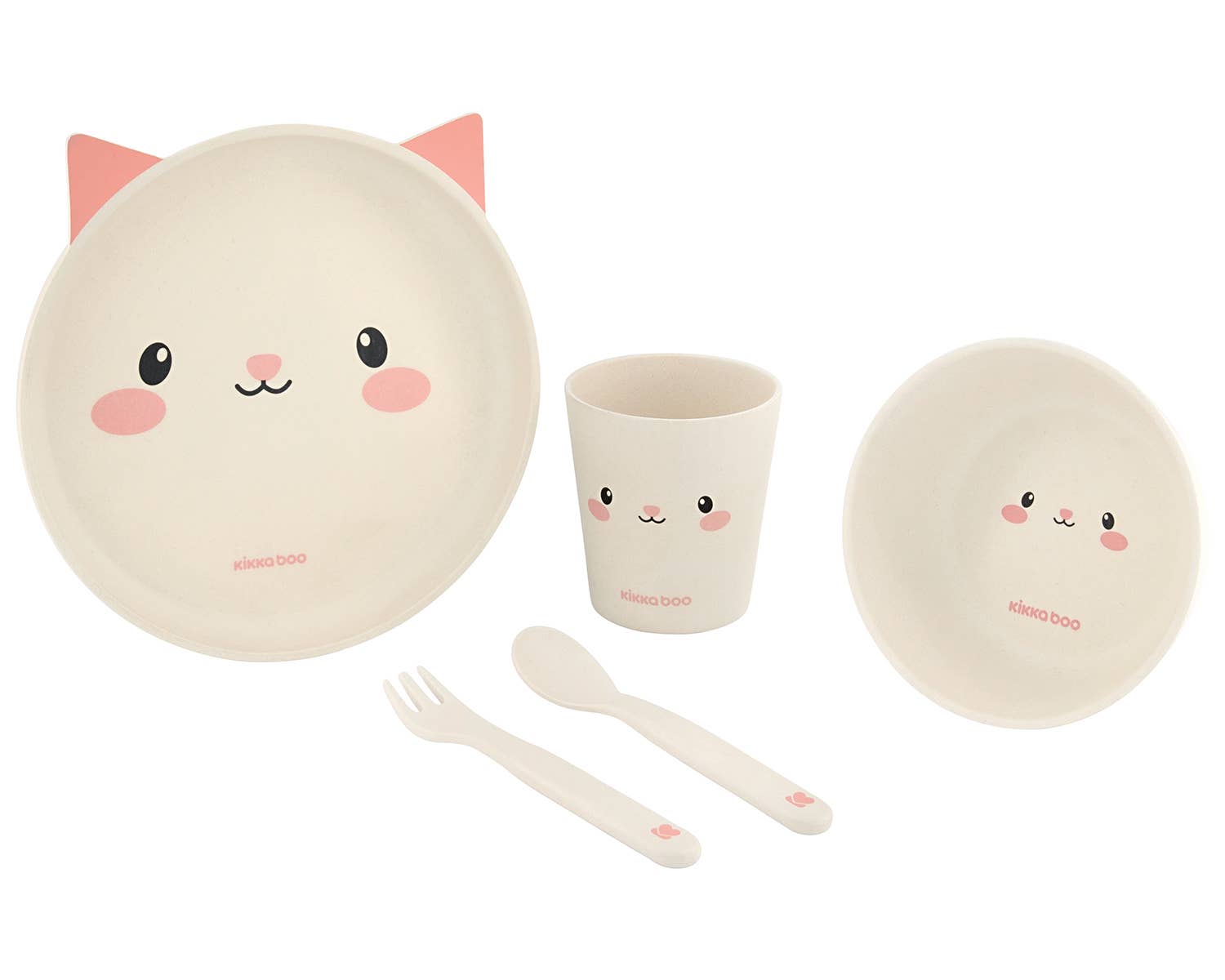 Kika Group Ltd. - Wholesale Dinnerware Set - Kids & Baby - Tableware Bamboo Set Cat Pink