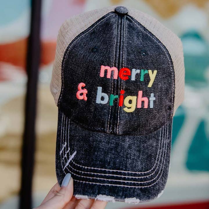 Merry and Bright (Multi) Trucker Hat for wholesale by Katydid