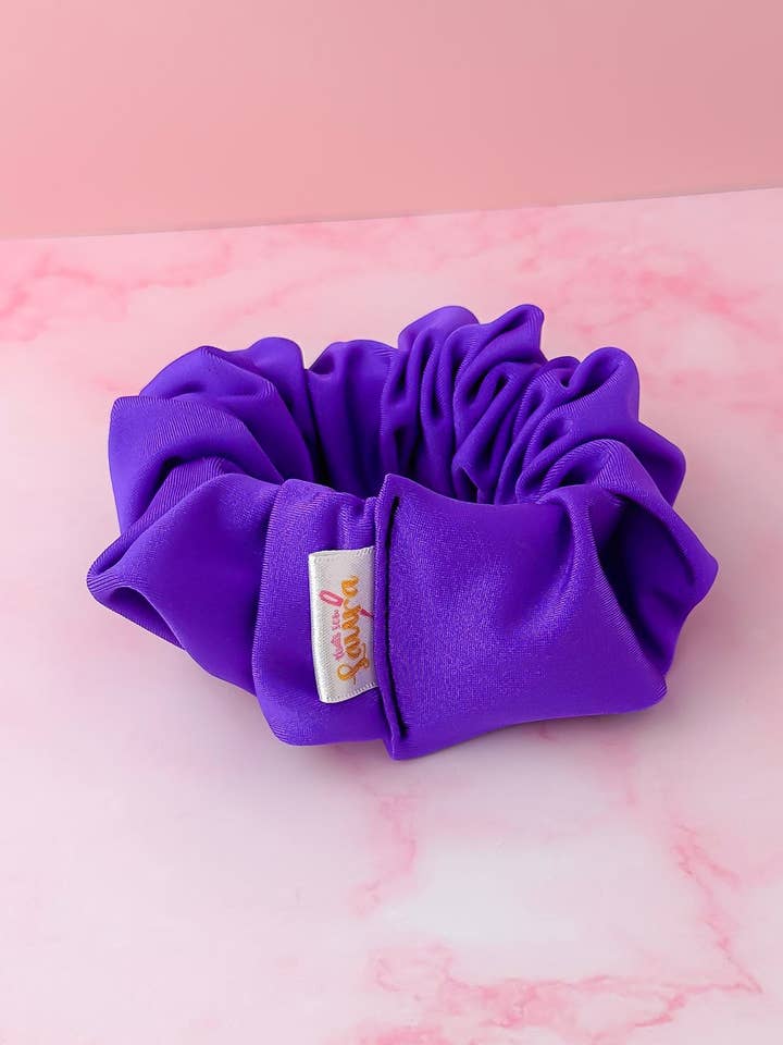 Indigo - Purple gym & swim wide scrunchie for wholesale by ThatsSewLauraUk