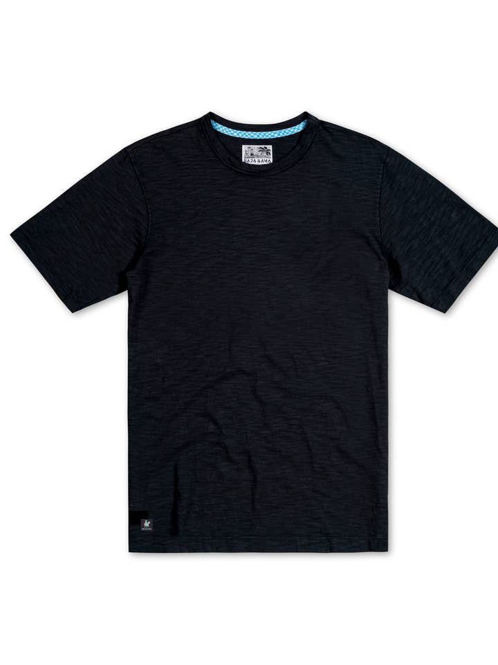 SOLID BLACK - SLUB PIMA TEE for wholesale by Baja Llama