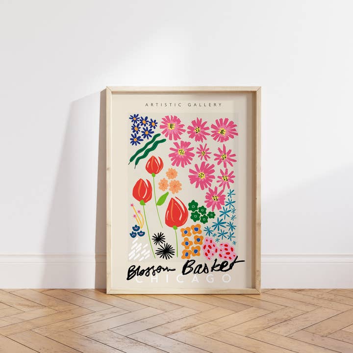 Chicago Flower Wall Art Print for engroshandel hos Malff Homeware